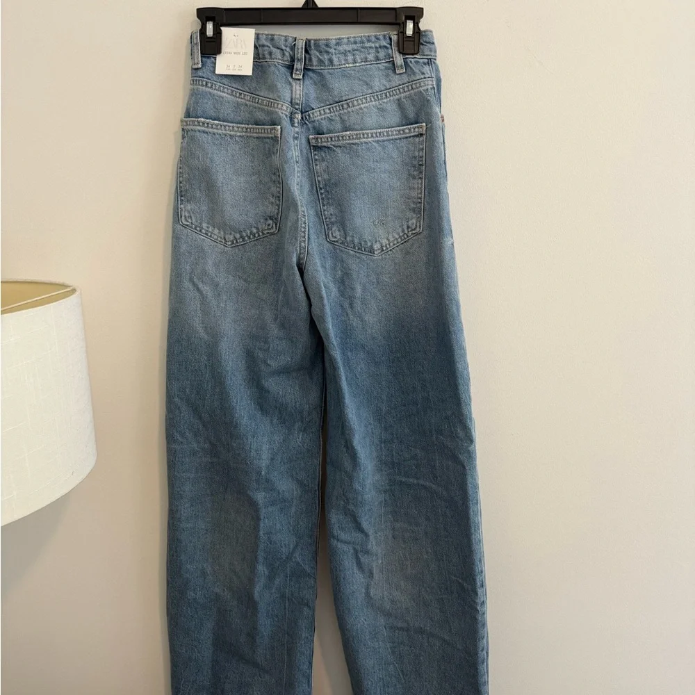 Zara Blue Flare & Wide Leg Jeans - Picture 4 of 4